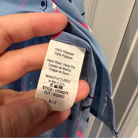 Chris & Carol Blue Paint Splatter Scoop Neck Sleeveless Tank size Small - Picture 5 of 10